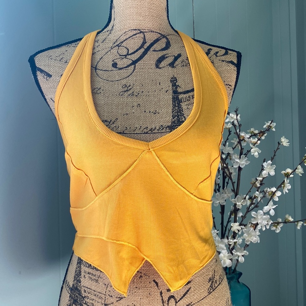 NWOT Amazon Boho Halter Crop Tank Top